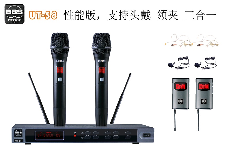 麥克風(話筒):頭戴式、領夾式、手持麥克風