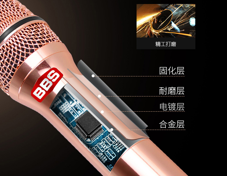 BBS娛樂話筒 F-80D無線話筒 專用演出麥克風 舞台主持 KTV話筒 K歌高端演出話筒-BBS話筒3